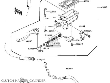 CLUTCH MASTER CYLINDER - ZX1000A2 NINJA 1000R 1987 USA CALIFORNIA CANADA