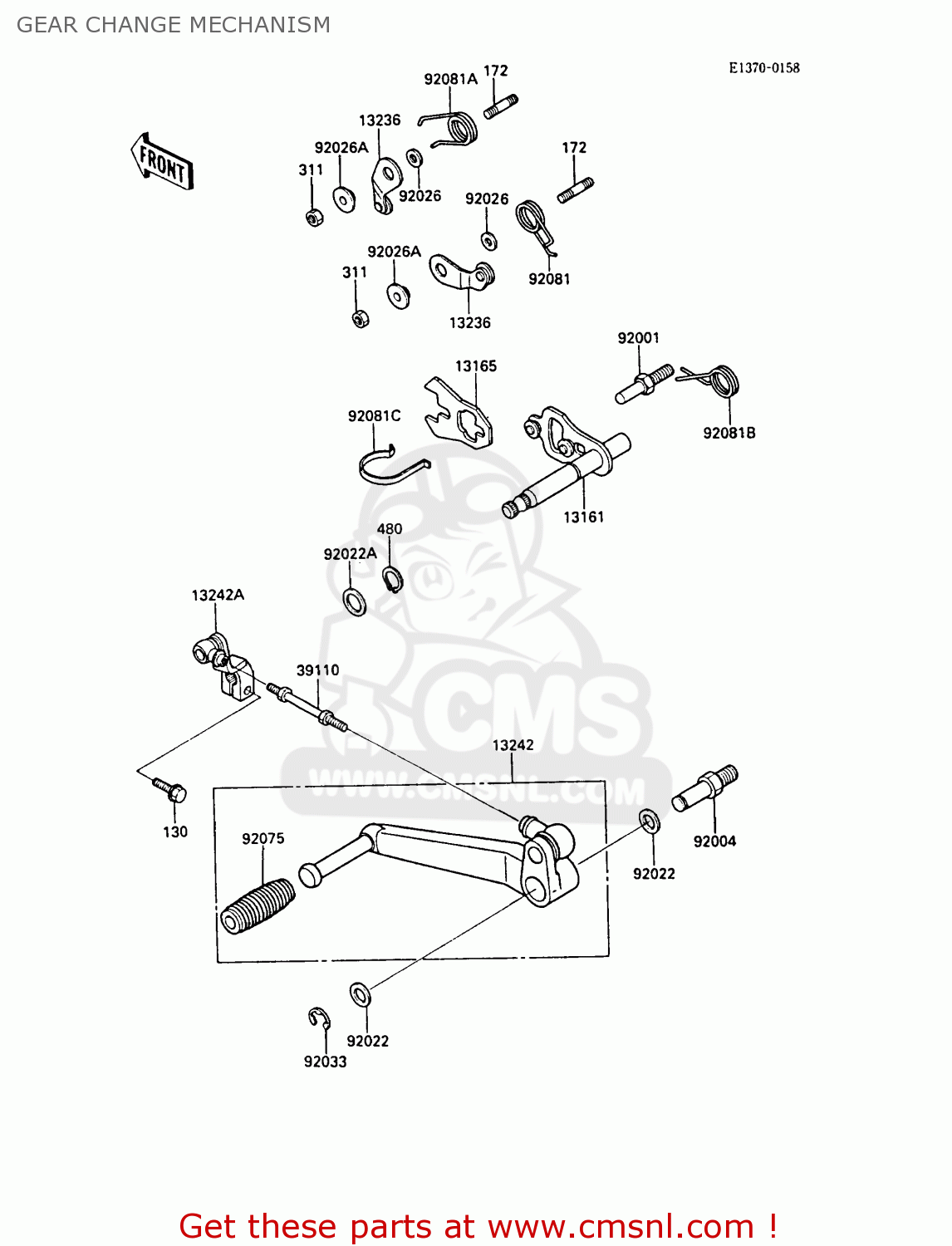 GEAR CHANGE MECHANISM ZX1000A3 GPZ1000RX 1988 EUROPE UK FR
