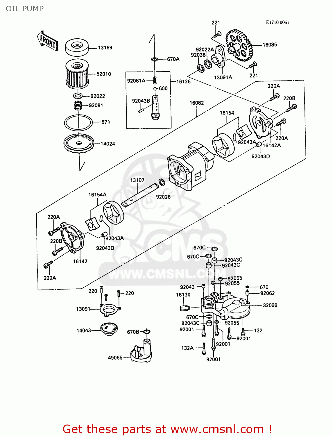 OIL PUMP ZX1000A3 GPZ1000RX 1988 EUROPE UK FR