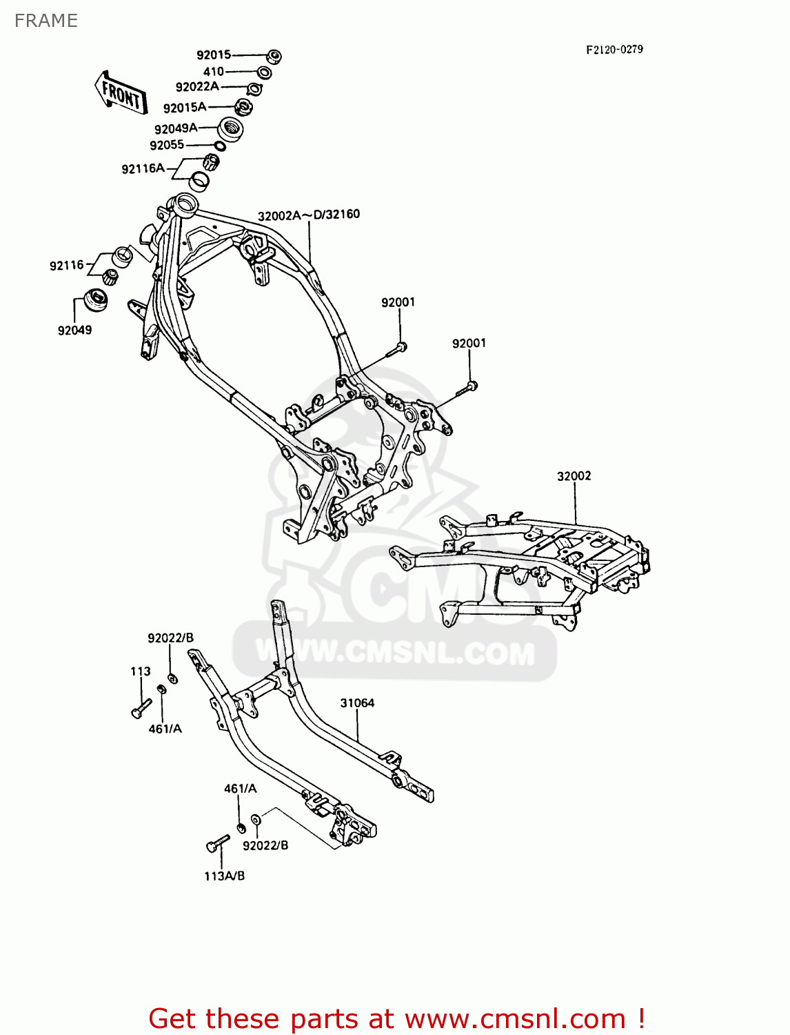 FRAME ZX1000A3 GPZ1000RX 1988 EUROPE UK FR