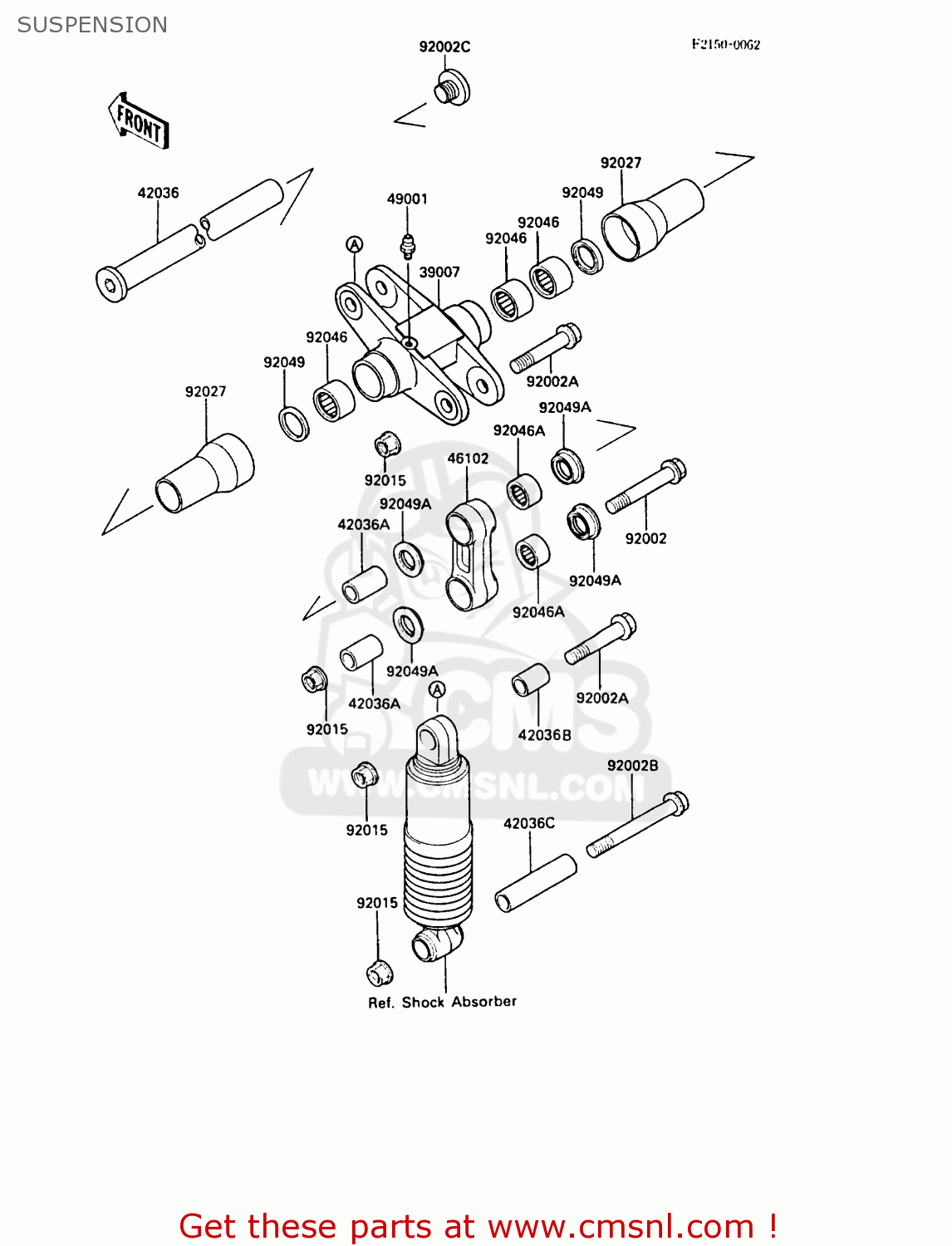 SUSPENSION ZX1000A3 GPZ1000RX 1988 EUROPE UK FR