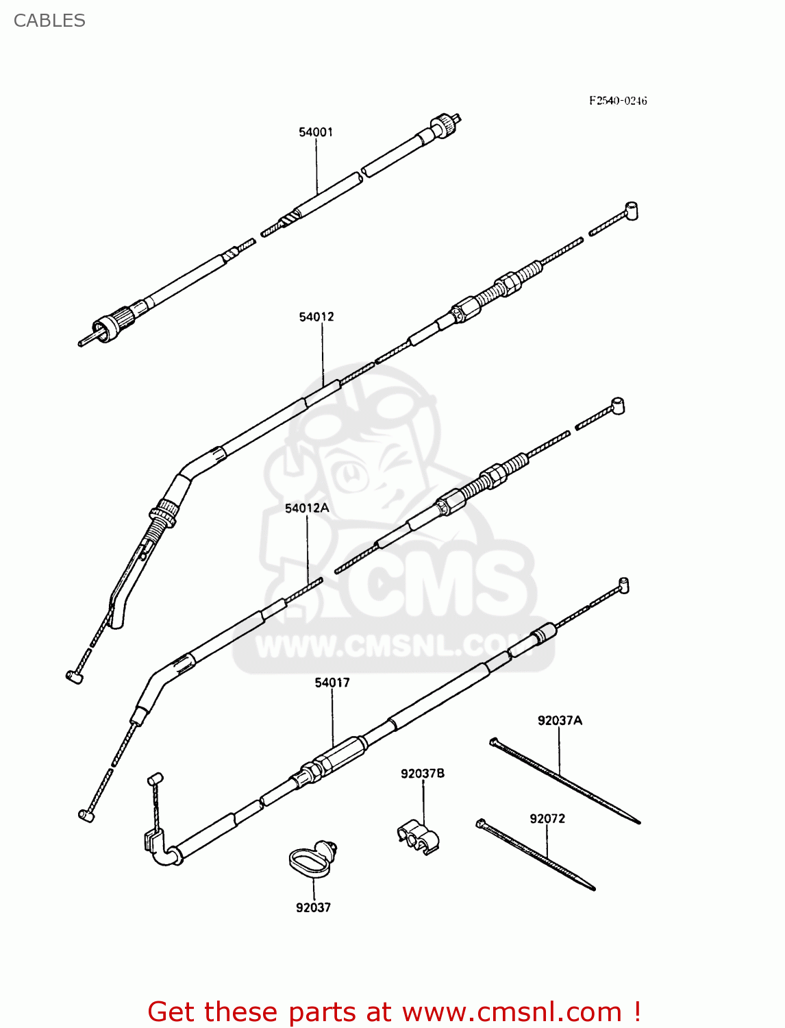 CABLES ZX1000A3 GPZ1000RX 1988 EUROPE UK FR