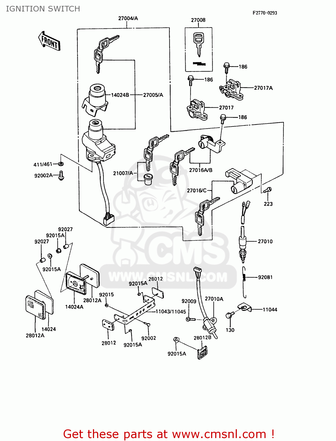 IGNITION SWITCH ZX1000A3 GPZ1000RX 1988 EUROPE UK FR