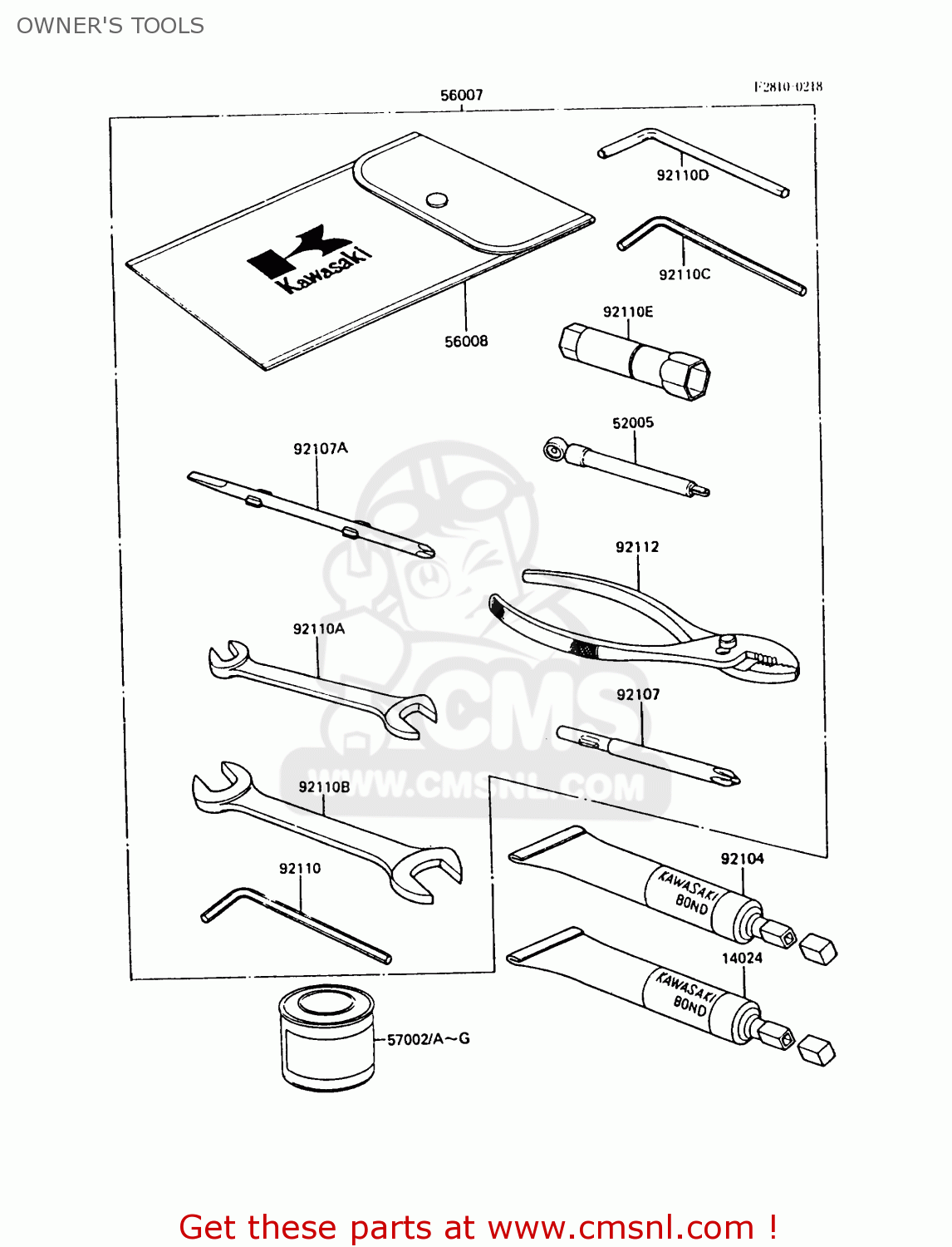 OWNER'S TOOLS ZX1000A3 GPZ1000RX 1988 EUROPE UK FR