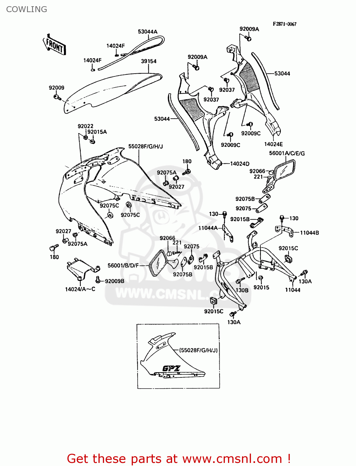 COWLING ZX1000A3 GPZ1000RX 1988 EUROPE UK FR