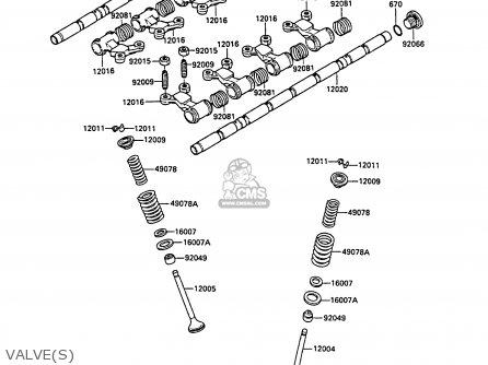 VALVE(S) - ZX1000A3 GPZ1000RX 1988 EUROPE UK FR