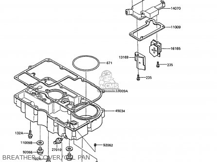 BREATHER COVER/OIL PAN - ZX1000A3 GPZ1000RX 1988 EUROPE UK FR