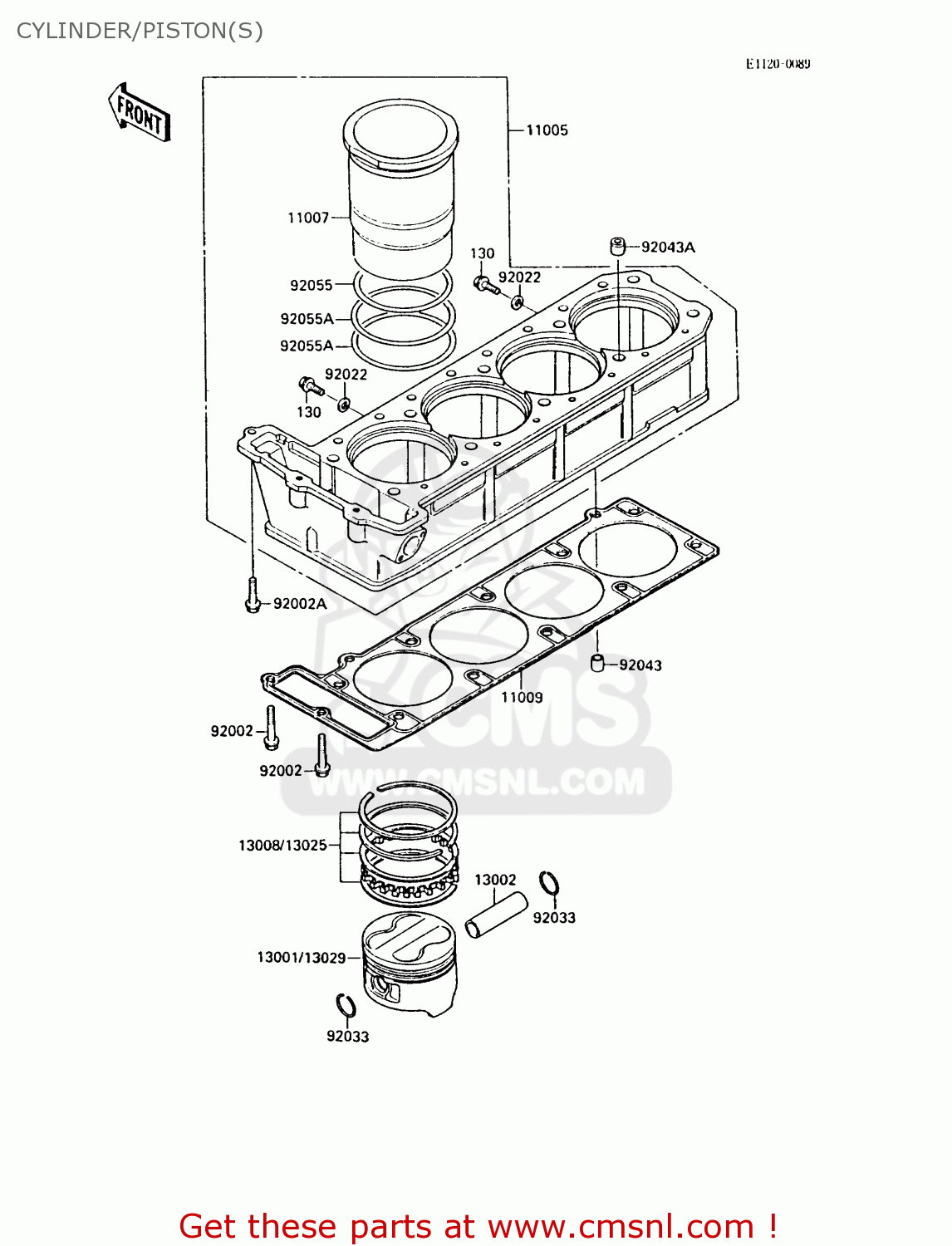 CYLINDER/PISTON(S) ZX1000A3A GPZ1000RX 1988 UNITED KINGDOM