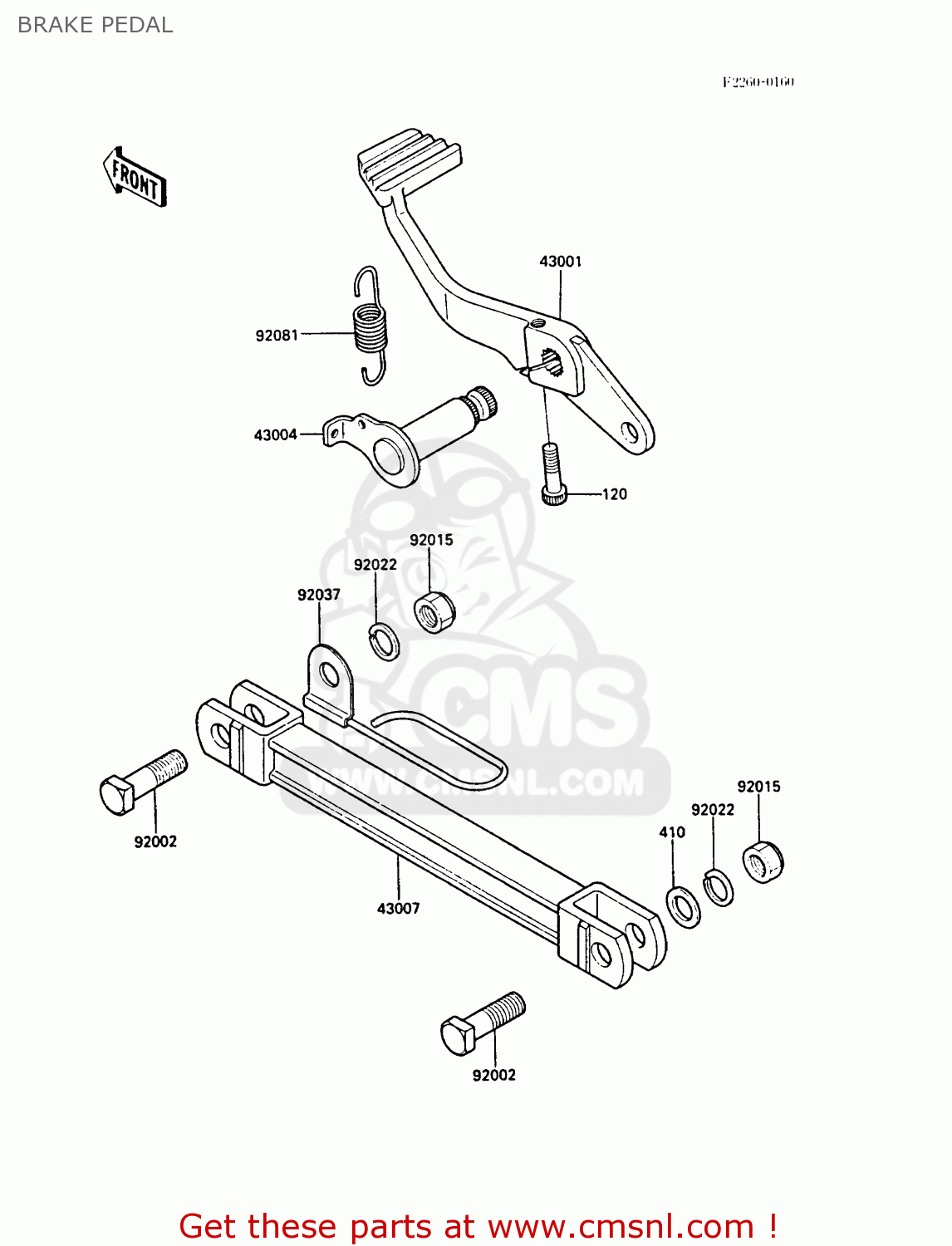 BRAKE PEDAL ZX1000A3A GPZ1000RX 1988 UNITED KINGDOM
