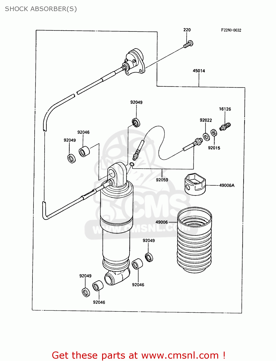 SHOCK ABSORBER(S) ZX1000A3A GPZ1000RX 1988 UNITED KINGDOM