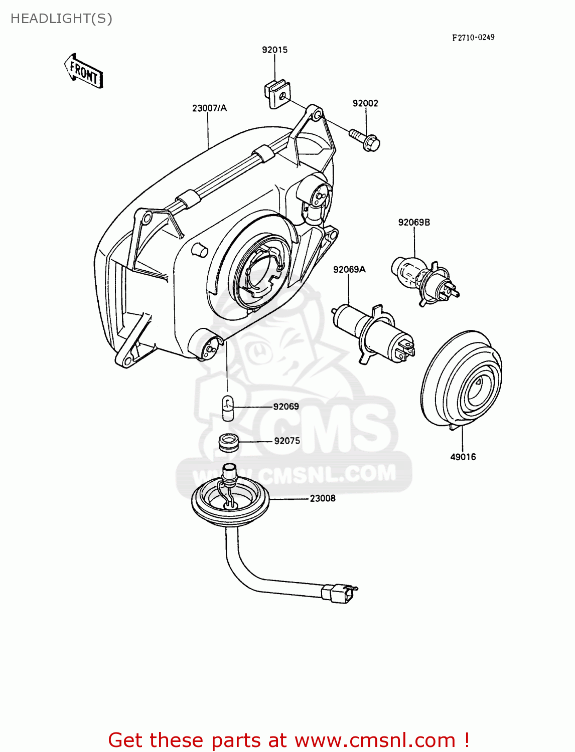 HEADLIGHT(S) ZX1000A3A GPZ1000RX 1988 UNITED KINGDOM
