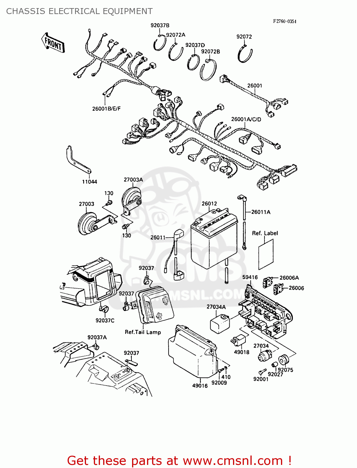 CHASSIS ELECTRICAL EQUIPMENT ZX1000A3A GPZ1000RX 1988 UNITED KINGDOM