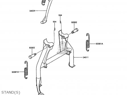 STAND(S) - ZX1000A3A GPZ1000RX 1988 UNITED KINGDOM