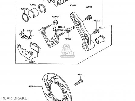 REAR BRAKE - ZX1000A3A GPZ1000RX 1988 UNITED KINGDOM