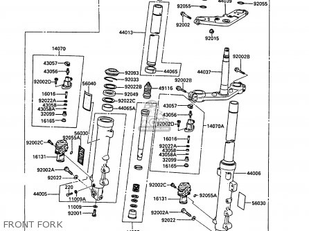 FRONT FORK - ZX1000A3A GPZ1000RX 1988 UNITED KINGDOM