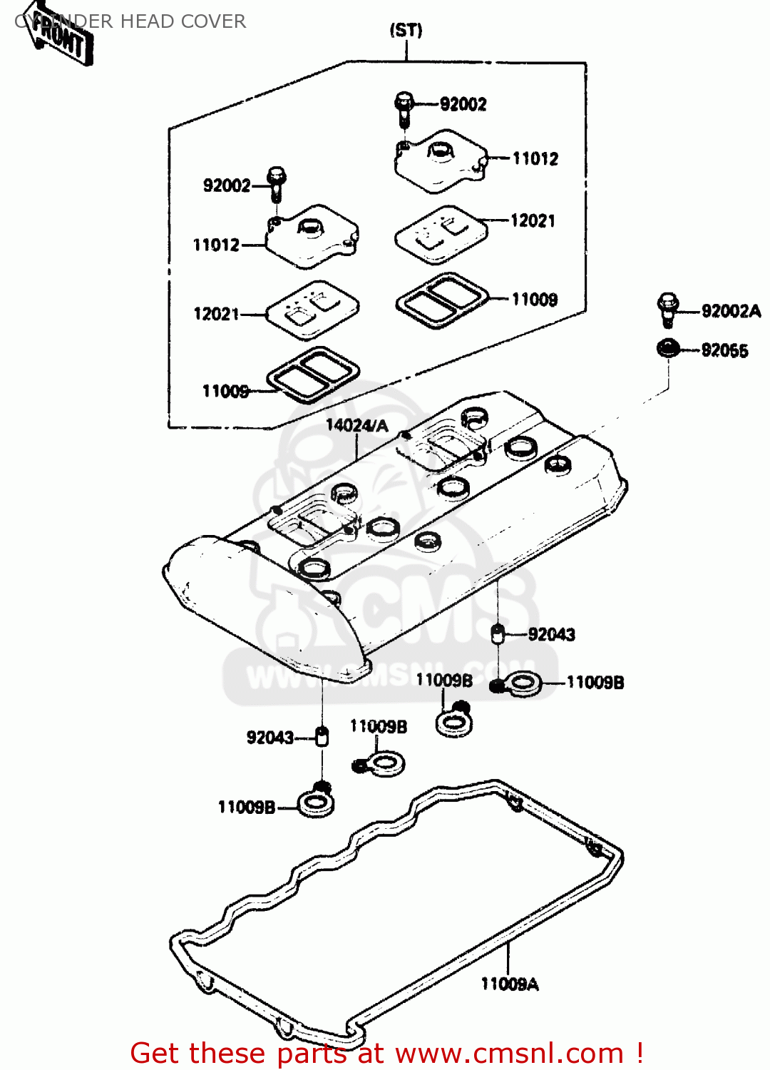 CYLINDER HEAD COVER ZX1000B1 1988 EUROPE UK FR AR GR IT NR SD
