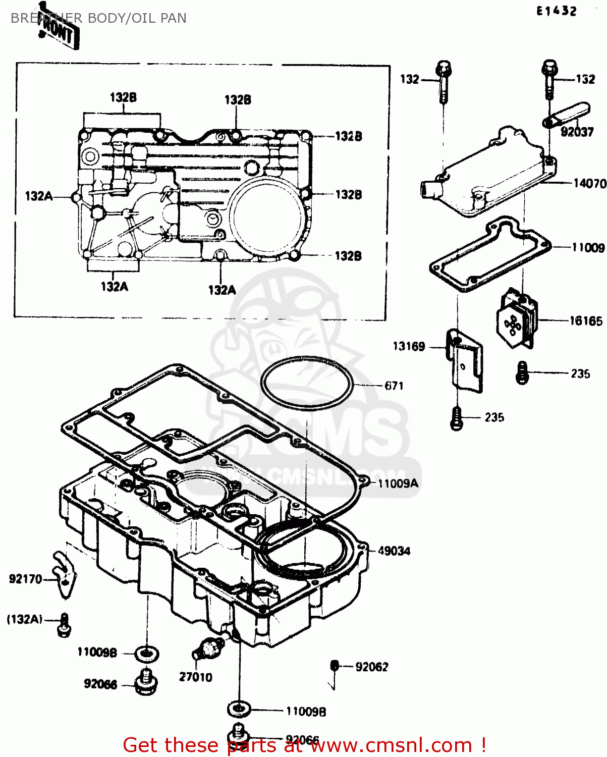 BREATHER BODY/OIL PAN ZX1000B1 1988 EUROPE UK FR AR GR IT NR SD