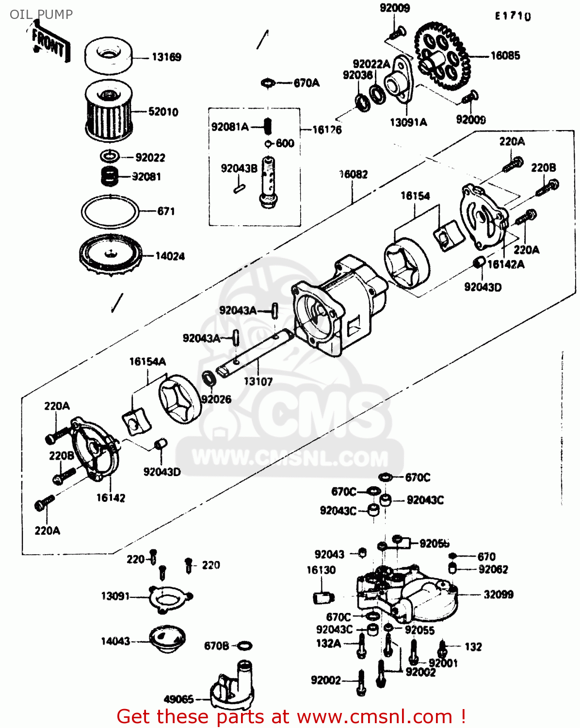 OIL PUMP ZX1000B1 1988 EUROPE UK FR AR GR IT NR SD