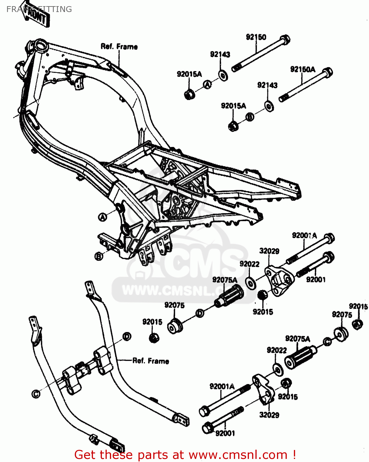 FRAME FITTING ZX1000B1 1988 EUROPE UK FR AR GR IT NR SD