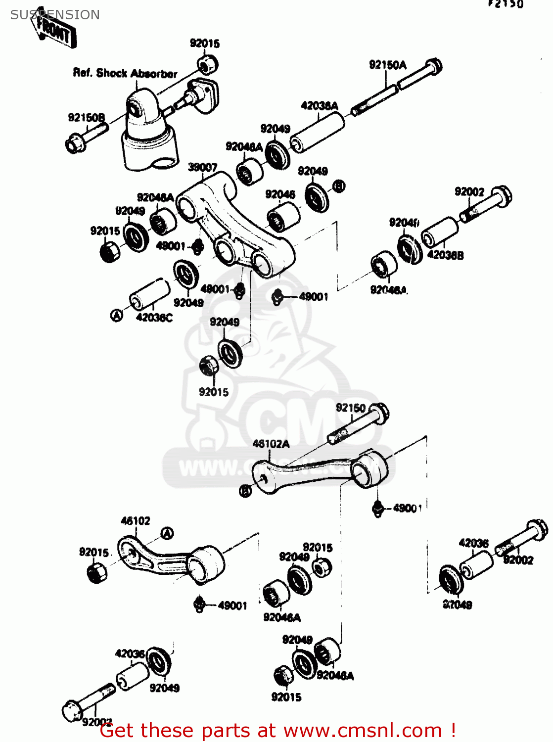 SUSPENSION ZX1000B1 1988 EUROPE UK FR AR GR IT NR SD