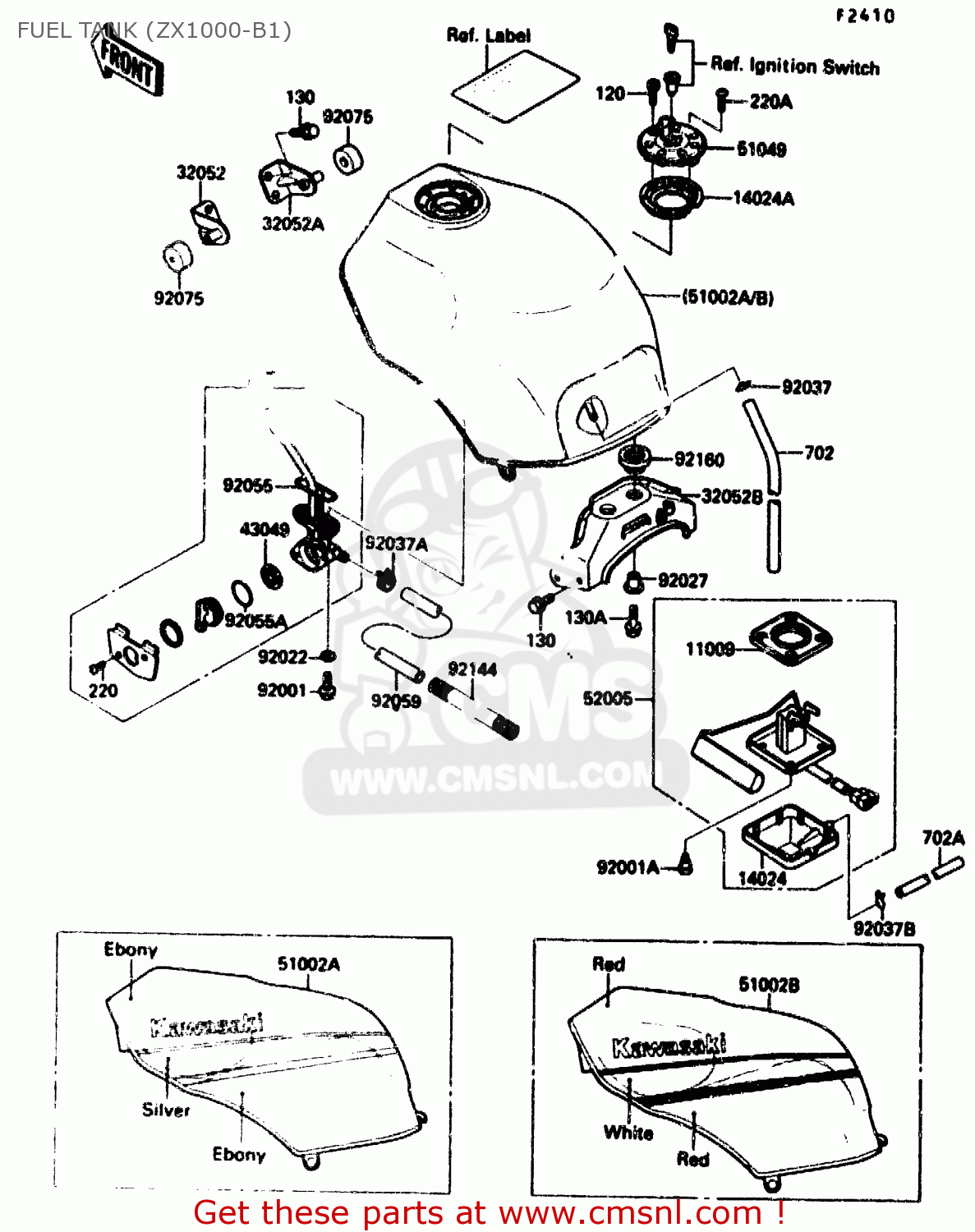 FUEL TANK (ZX1000-B1) ZX1000B1 1988 EUROPE UK FR AR GR IT NR SD