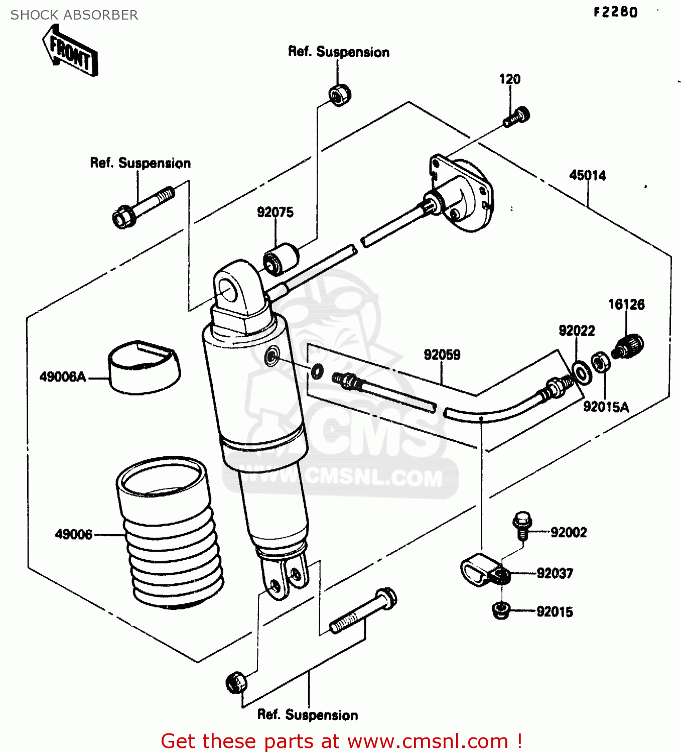 SHOCK ABSORBER ZX1000B1 1988 EUROPE UK FR AR GR IT NR SD