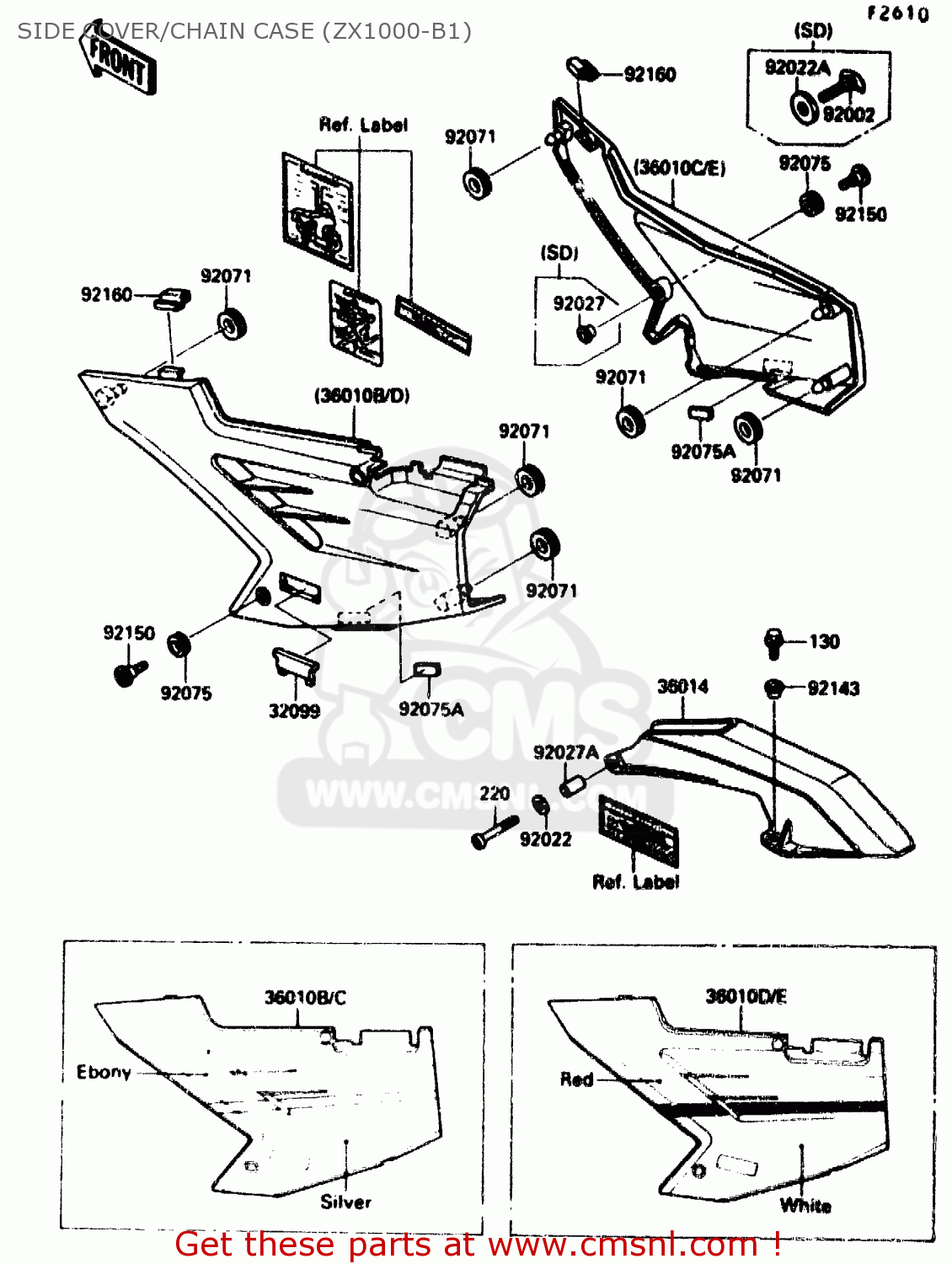 SIDE COVER/CHAIN CASE (ZX1000-B1) ZX1000B1 1988 EUROPE UK FR AR GR IT NR SD