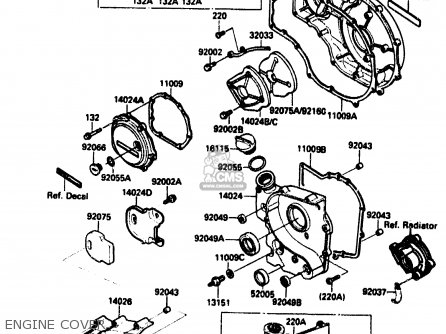 ENGINE COVER - ZX1000B1 1988 EUROPE UK FR AR GR IT NR SD