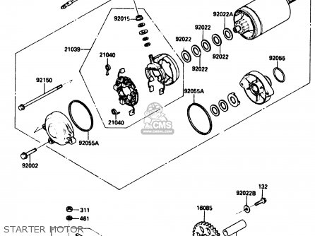 STARTER MOTOR - ZX1000B1 1988 EUROPE UK FR AR GR IT NR SD