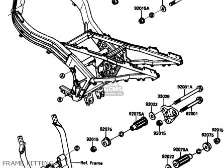 FRAME FITTING - ZX1000B1 1988 EUROPE UK FR AR GR IT NR SD