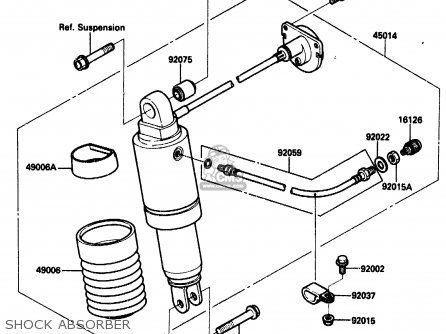 SHOCK ABSORBER - ZX1000B1 1988 EUROPE UK FR AR GR IT NR SD