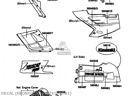 DECAL (EBONY/SILVER)(ZX1000-B1) - ZX1000B1 1988 EUROPE UK FR AR GR IT NR SD