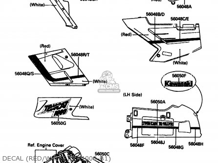 DECAL (RED/WHITE)(ZX1000-B1) - ZX1000B1 1988 EUROPE UK FR AR GR IT NR SD