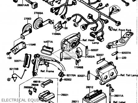 ELECTRICAL EQUIPMENT - ZX1000B1 1988 EUROPE UK FR AR GR IT NR SD