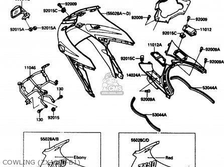 COWLING (ZX1000-B1) - ZX1000B1 1988 EUROPE UK FR AR GR IT NR SD