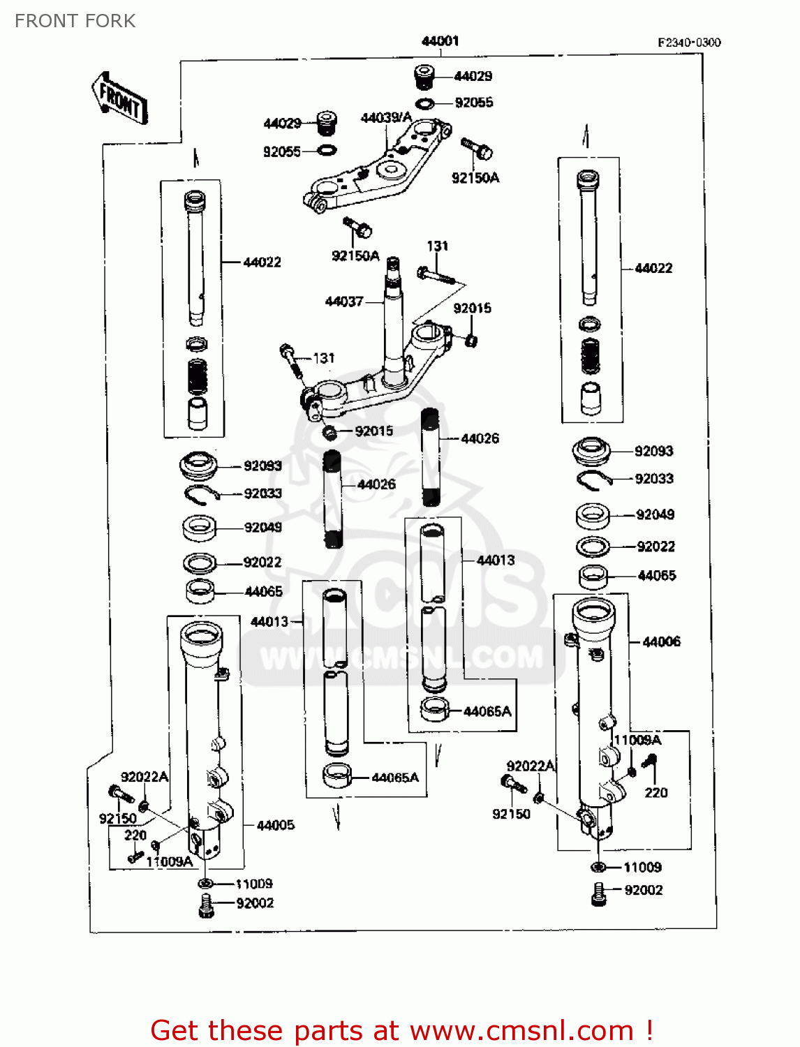 Kawasaki ZX1000B1 ZX10 1988 USA CALIFORNIA CANADA FRONT FORK buy