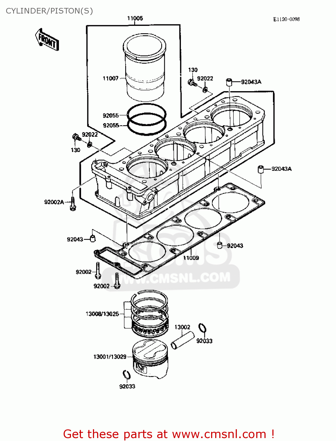 CYLINDER/PISTON(S) ZX1000B1 ZX10 1988 USA CALIFORNIA CANADA