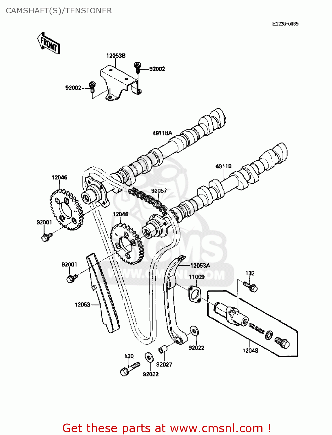 CAMSHAFT(S)/TENSIONER ZX1000B1 ZX10 1988 USA CALIFORNIA CANADA