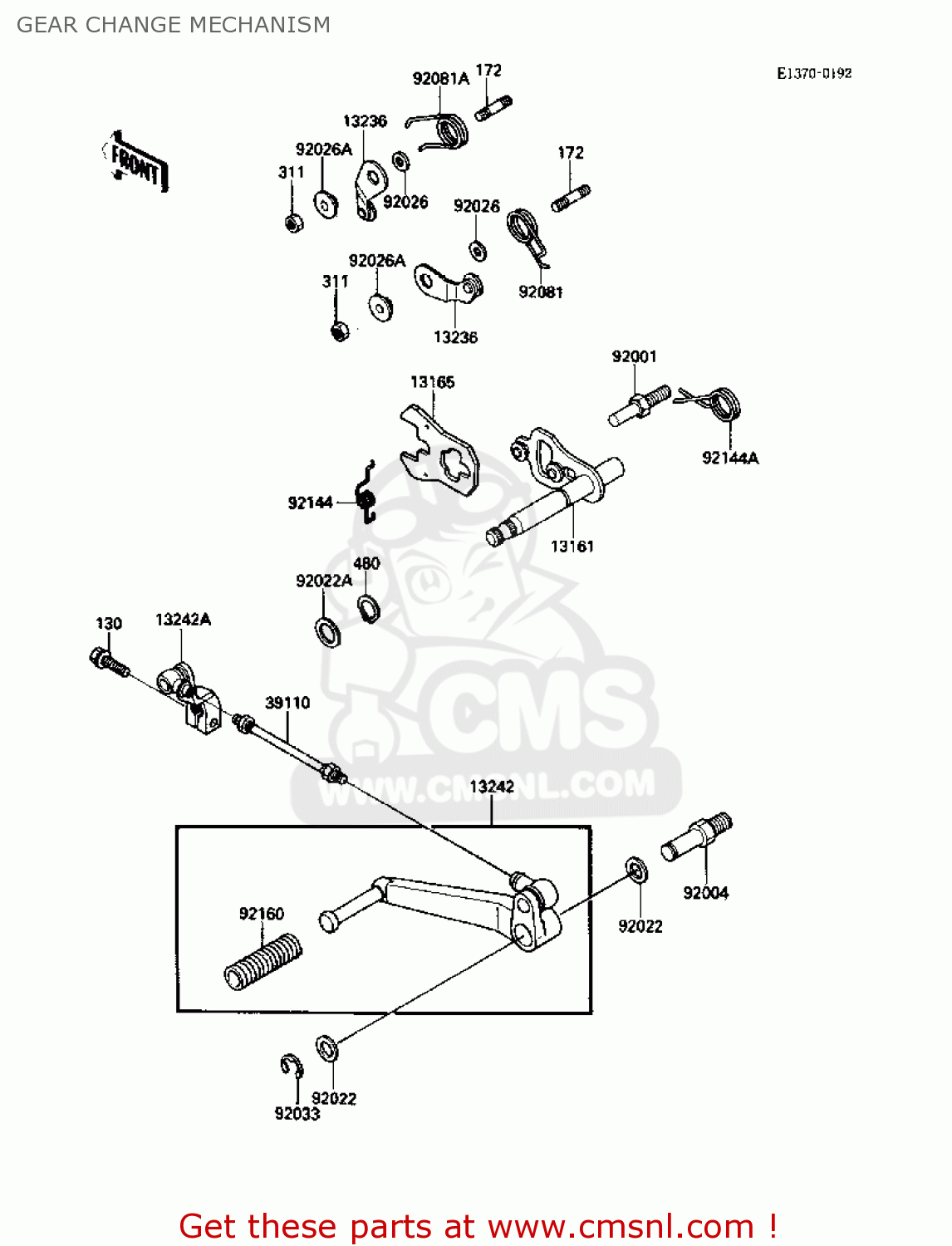 GEAR CHANGE MECHANISM ZX1000B1 ZX10 1988 USA CALIFORNIA CANADA
