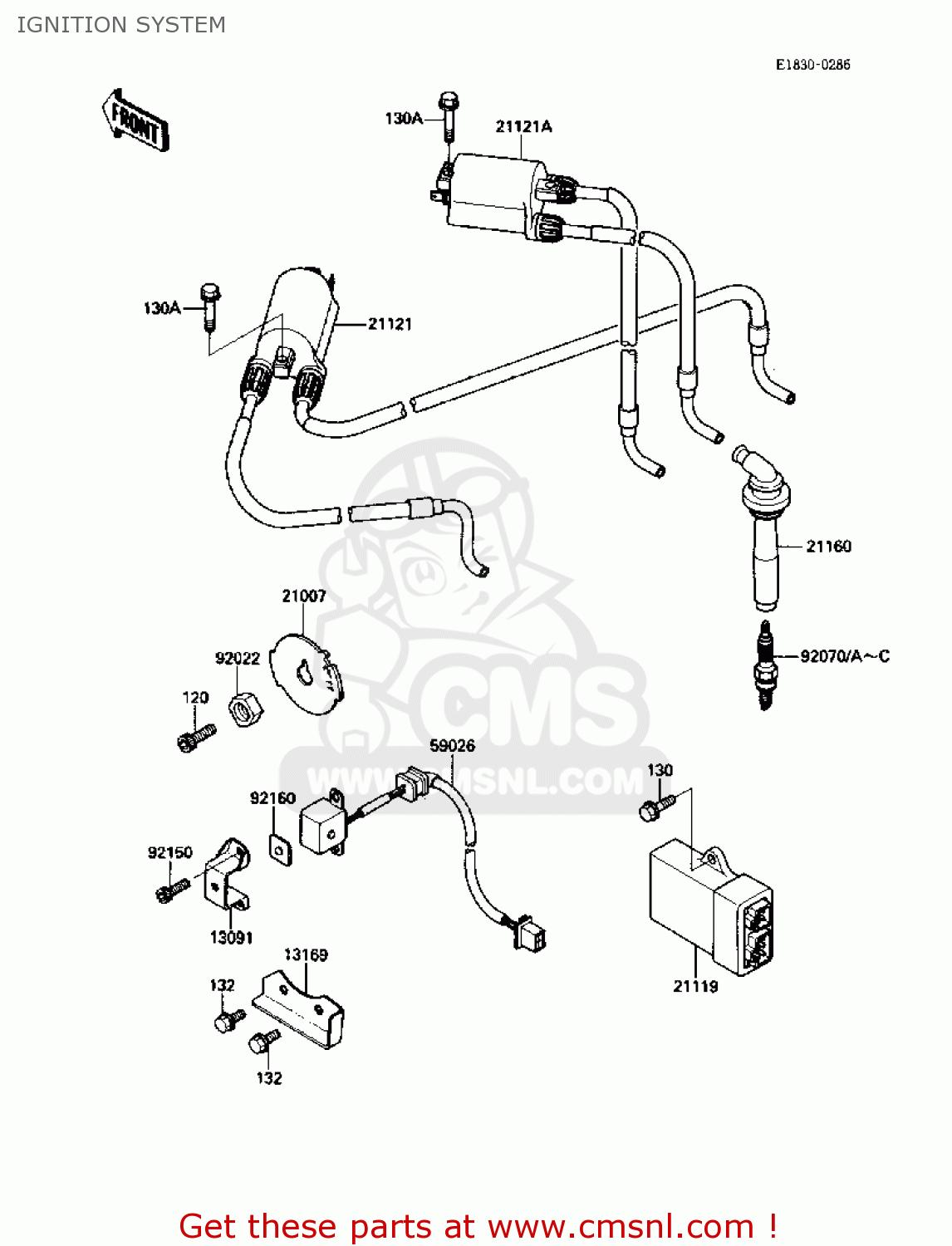 IGNITION SYSTEM ZX1000B1 ZX10 1988 USA CALIFORNIA CANADA