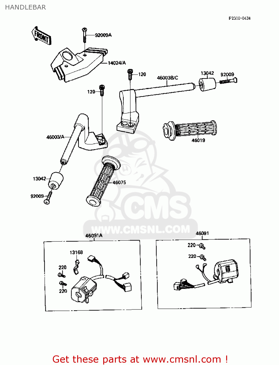 HANDLEBAR ZX1000B1 ZX10 1988 USA CALIFORNIA CANADA