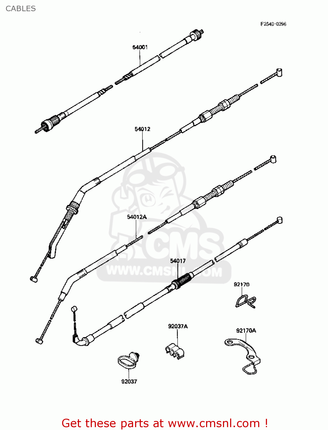 CABLES ZX1000B1 ZX10 1988 USA CALIFORNIA CANADA