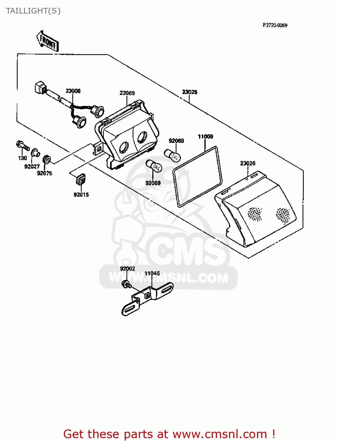 TAILLIGHT(S) ZX1000B1 ZX10 1988 USA CALIFORNIA CANADA