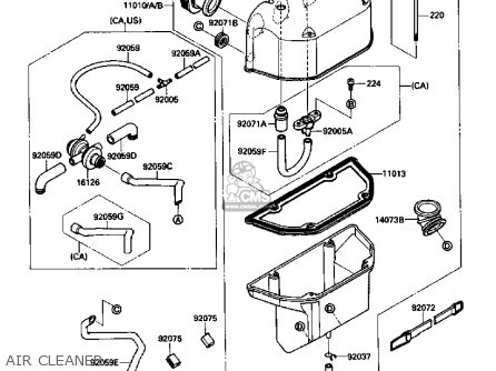 AIR CLEANER - ZX1000B1 ZX10 1988 USA CALIFORNIA CANADA