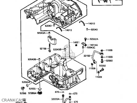 CRANKCASE - ZX1000B1 ZX10 1988 USA CALIFORNIA CANADA