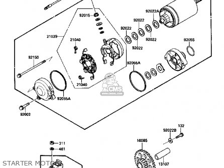 STARTER MOTOR - ZX1000B1 ZX10 1988 USA CALIFORNIA CANADA