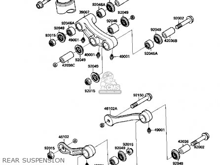 REAR SUSPENSION - ZX1000B1 ZX10 1988 USA CALIFORNIA CANADA