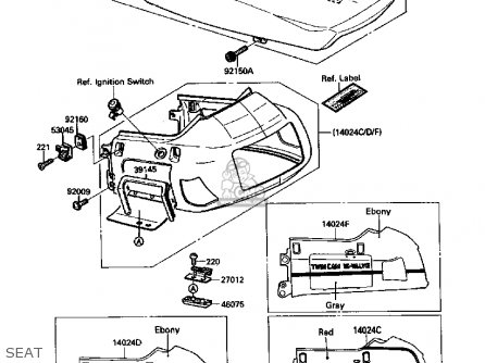 SEAT - ZX1000B1 ZX10 1988 USA CALIFORNIA CANADA