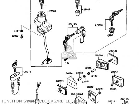IGNITION SWITCH/LOCKS/REFLECTORS - ZX1000B1 ZX10 1988 USA CALIFORNIA CANADA