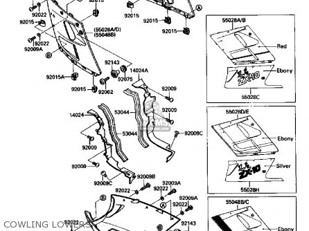COWLING LOWERS - ZX1000B1 ZX10 1988 USA CALIFORNIA CANADA